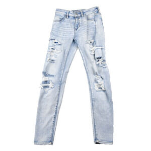 American Eagle Jeans Womens 4 (24x27.5 Meas) Hi-Rise Jegging Denim Distressed